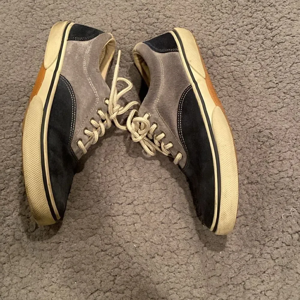 Sperry Men’s Topsiders Tie Up Navy & Grey Shoe Size 9.5